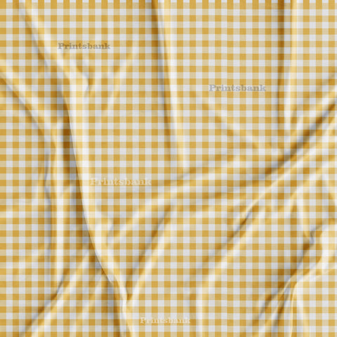 Yellow Gingham Digital Printed Material Yellow Gingham Digital Printed Material