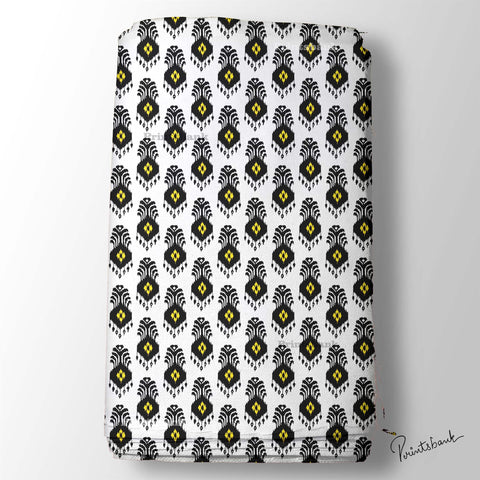 Black White Motif Ikat For Dress Material Black White Motif Ikat For Dress Material