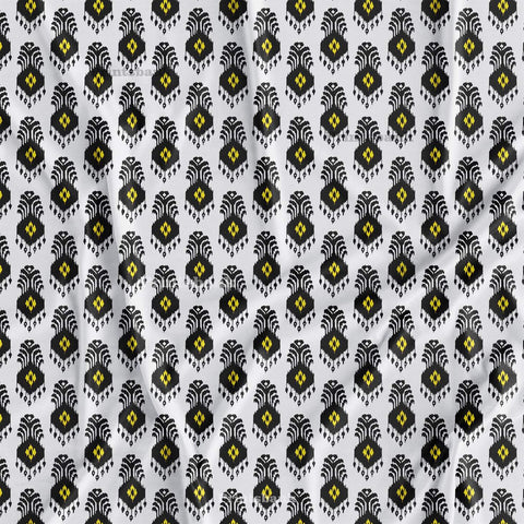 Black White Motif Ikat For Dress Material Black White Motif Ikat For Dress Material