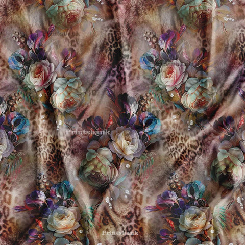 Abstract Rose Floral Digital Printed Material Abstract Rose Floral Digital Printed Material