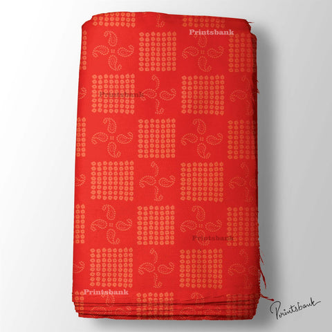 Blood Red Bandhani Traditional Printed For Festive Ethnic Look Blood Red Bandhani Traditional Printed For Festive Ethnic Look