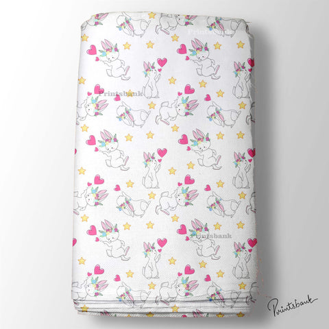 White Digital Printed Designer Fabric Manufacturer Online