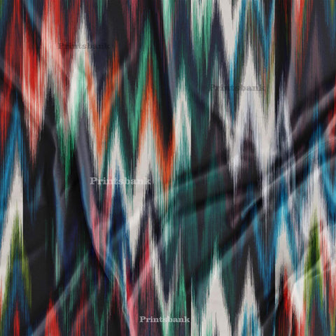 Multi Colour Ikat Digital Printed Wholesale Fabric For Dress