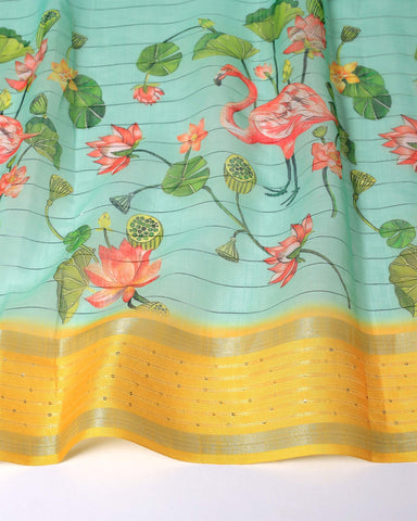 OFFER! Designer saree & sequence border Cotton Saree with Blouse