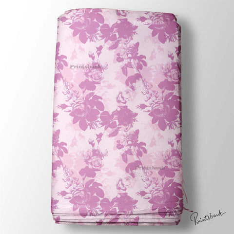 Onion Pink Floral Printed Fabric Manufacturer in India