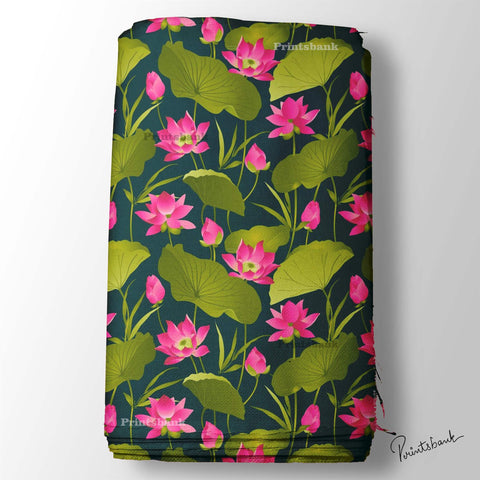 Lotus pichwai Flower fabric wholesaler