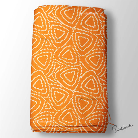 Orange Bandhani Fabric for dress online