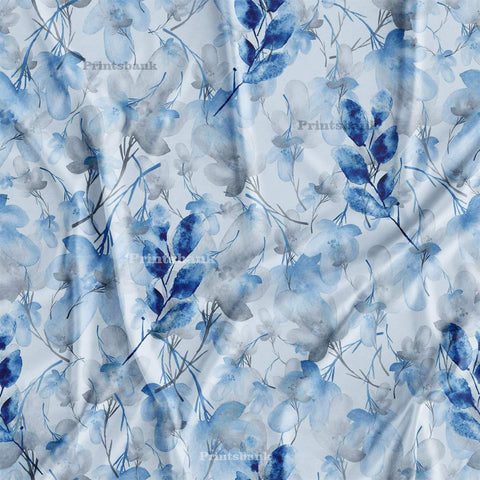 Powder Blue Designer Printed Fabric Supplier