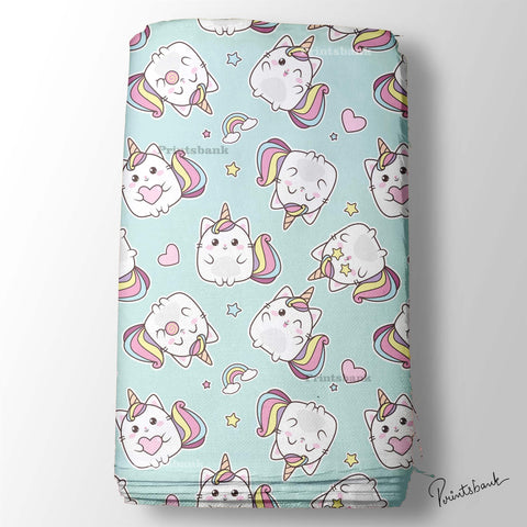 Baby Unicorn Printed Kid's Fabric For Wholesale Rate