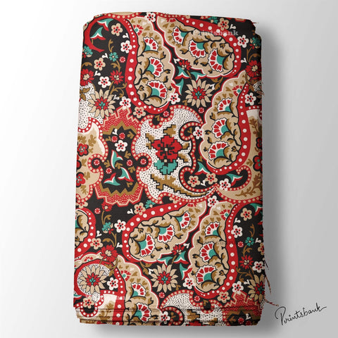 Paisley Printed fabric wholesale manufacturer in Surat