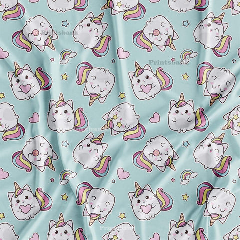 Baby Unicorn Printed Kid's Fabric For Wholesale Rate
