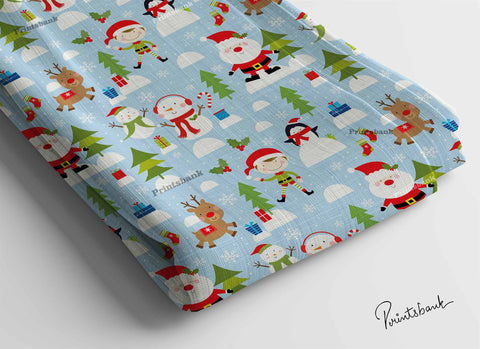 Christmas Satan Digital Printed Fabric Online Shopping