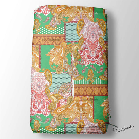 Paisley Printed fabric wholesale manufacturer in Surat