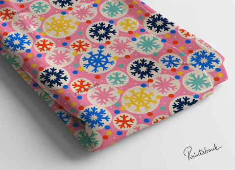 Christmas Cotton Digital Printed Fabric in Sale! Multipurpose