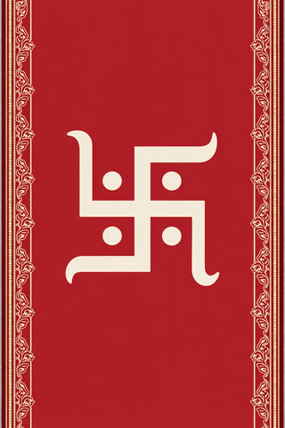 Maroon Swastik Hanging with Border Satin