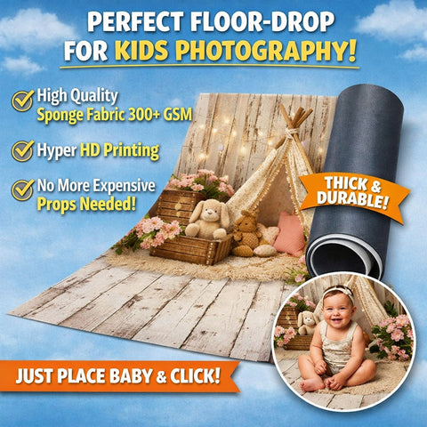 Basket on Rug Floordrop printed