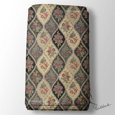 Vintage Floral Digital Printed Fabric Wholesale Supplier