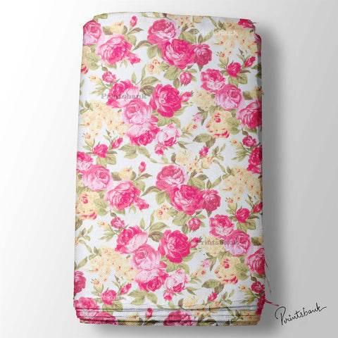 Watercolour Floral Printed Fabric