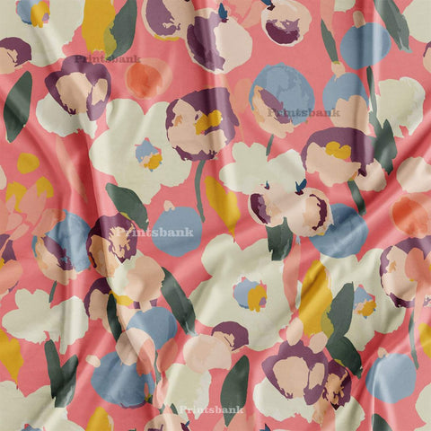 SALE! Digital Printed Bright Silk Satin Kurti, Gown, Top, Cord-Set Multipurpose Fabric