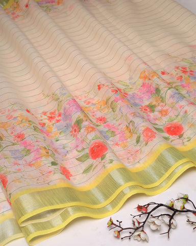 OFFER! Designer saree & sequence border Cotton Saree with Blouse Jari