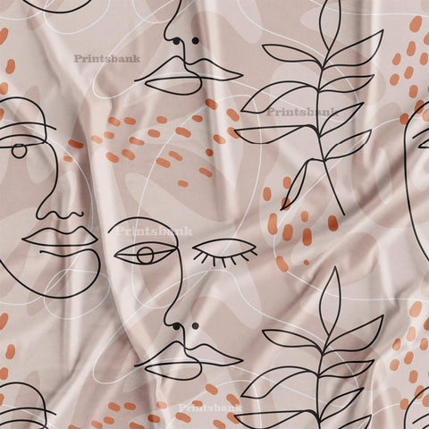 Face printed abstract fabric for garment
