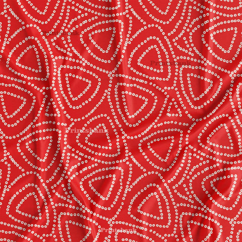 Red Bandhani Boutique Fabric Online