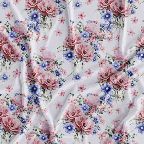 Copy of Blue 3D Paisley Digital Printed Fabric Material Wholesale Price