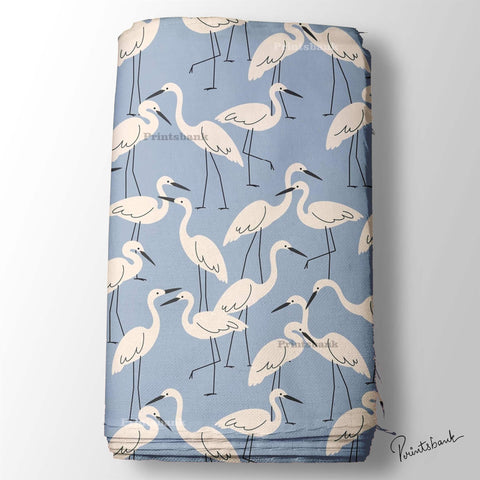 Floral Kingfisher Bird Printed Fabric Material Online