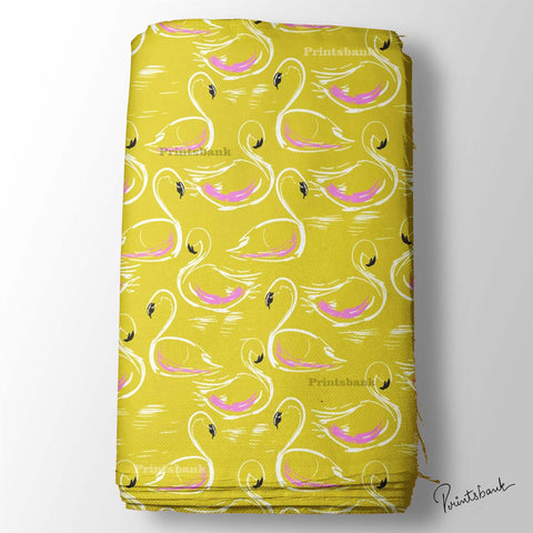 Floral Kingfisher Bird Printed Fabric Material Online