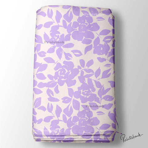 Pastel Lavender Floral Printed Fabric Wholesale Price