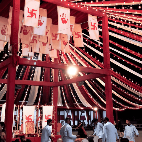 Swastik Event Motif Satin Printed Hanging