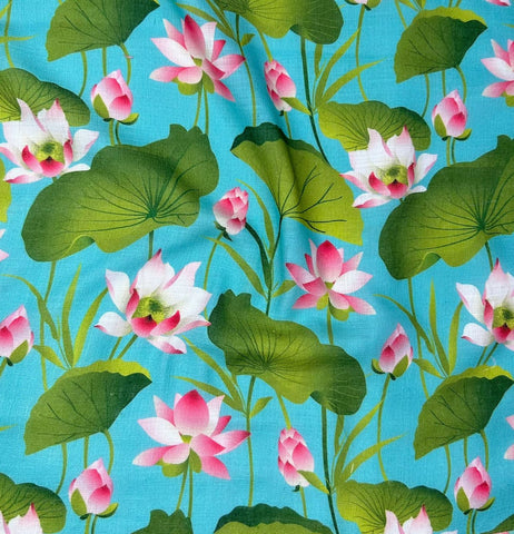 Soft Poly Cotton Lilen Pichwai Digital Printed Fabric