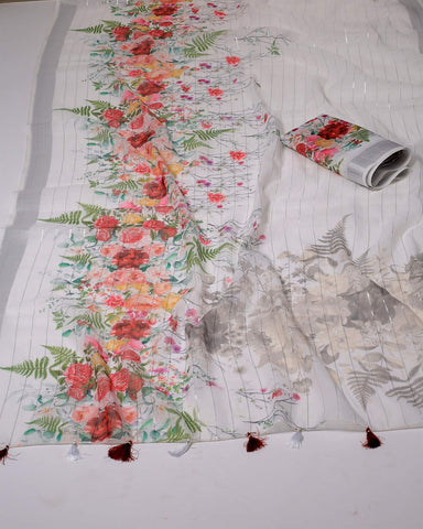 OFFER! Designer saree & sequence border Cotton Saree with Blouse