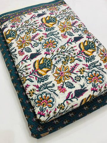 OFFER! 100% Pure Cotton Doria Work Digital Fabric Top & Bottom Set