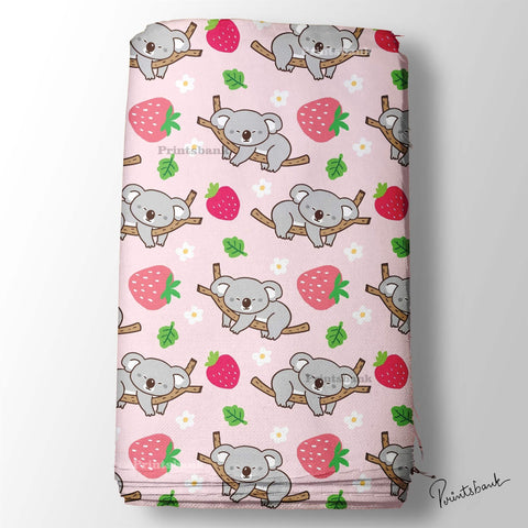 Kid's Pink Panda Printed Fabric Store Online