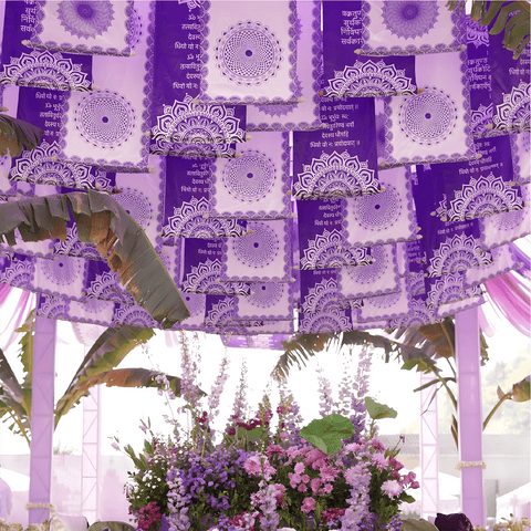 Lavender Event Motif Satin Printed Hanging