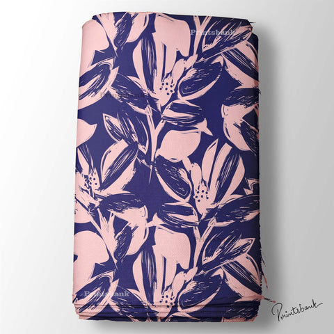 Navy Blue Printed Fabric Manufacturer India