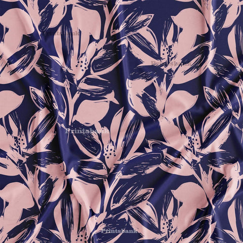 Navy Blue Printed Fabric Manufacturer India