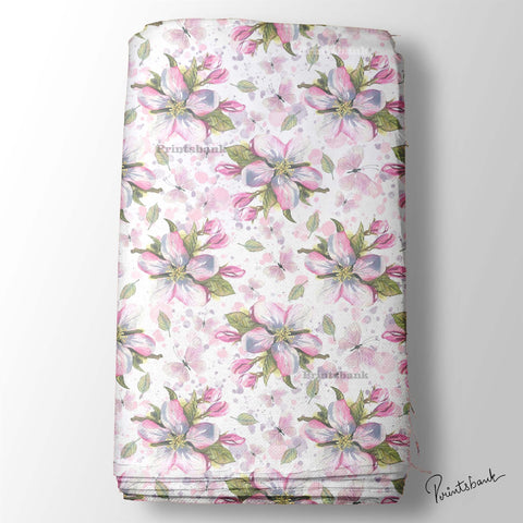 Watercolour Floral Printed Fabric