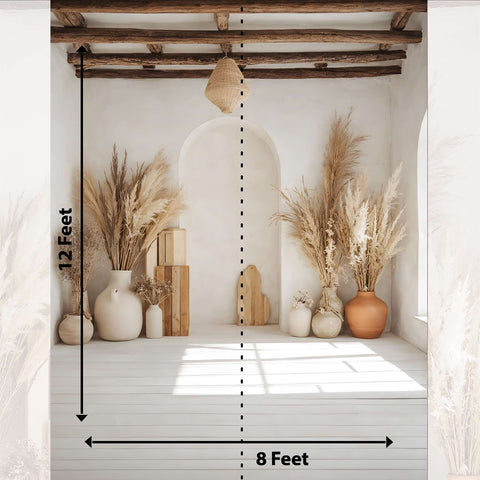 Premium Boho Minimal Studio Photo Fabric Backdrop