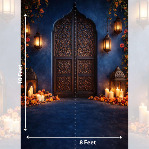 Poetic Vintage House Gate with Bright Light