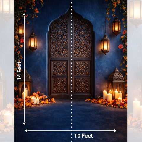 Poetic Vintage House Gate with Bright Light