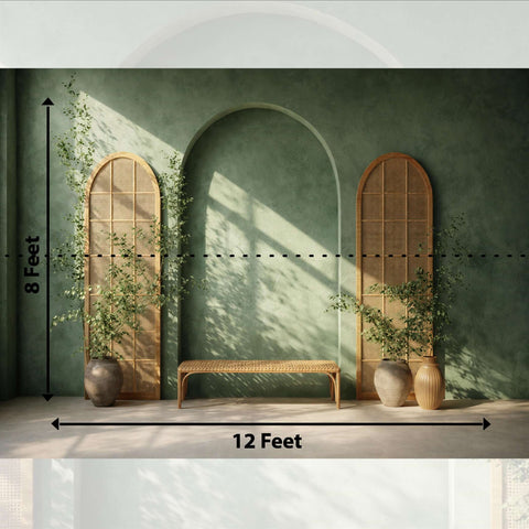 Green Artistic Pastel Designer Room Backdrop