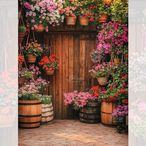 Flower Garden of Love Fabric Background Backdrop