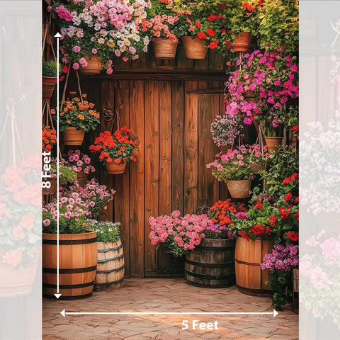 Flower Garden of Love Fabric Background Backdrop