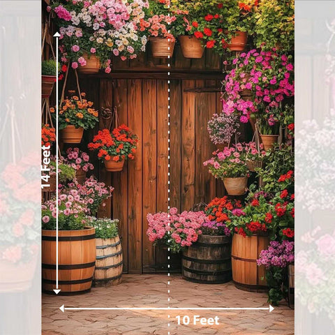 Flower Garden of Love Fabric Background Backdrop