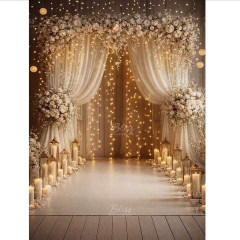 The Golden Curtains Printed 3D Fabric Backdrop
