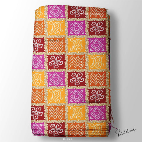 Bandhani Digital Printed fabric supplier