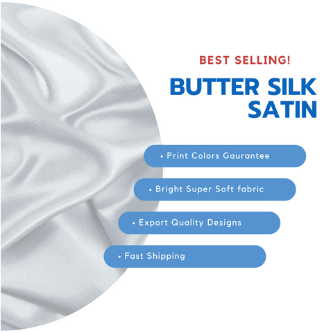 SALE! Digital Printed Bright Silk Satin Kurti, Gown, Top, Cord-Set Multipurpose Fabric