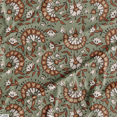 Floral Wholesale Digital Printed Fabric for Dress & Cloth